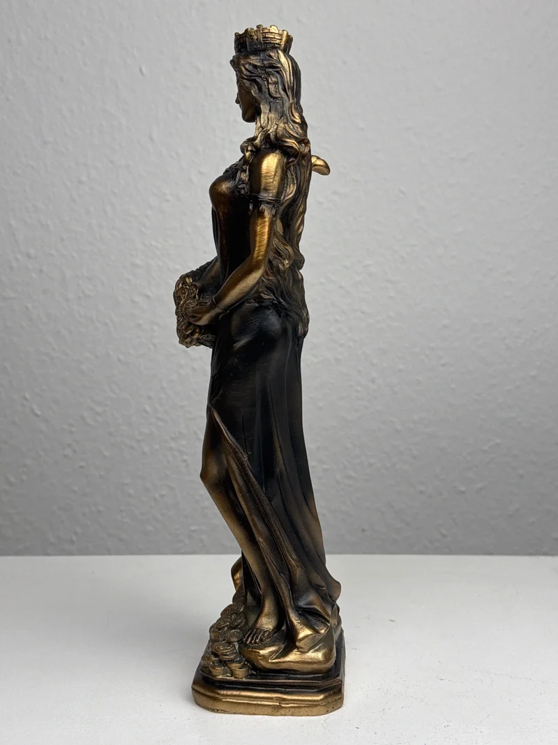 Sculpture de Fortuna – Déesse de la Chance et de la Richesse (Laiton Patiné Noir)
