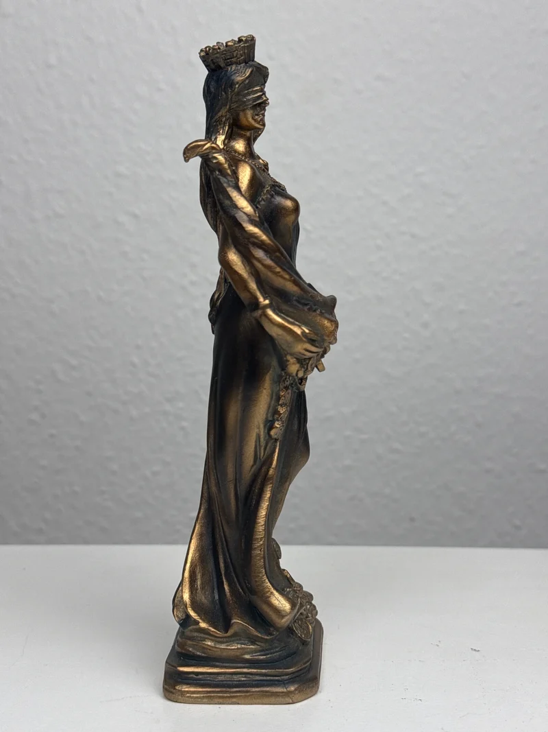 Sculpture de Fortuna – Déesse de la Chance et de la Richesse (Petite, Laiton Patiné Noir)