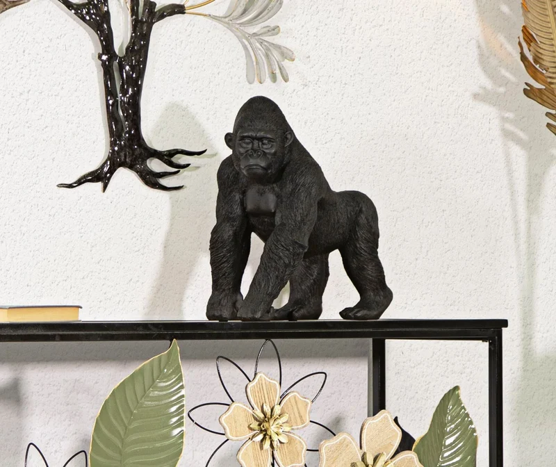 Sculpture de gorille noir (décoration moderne)