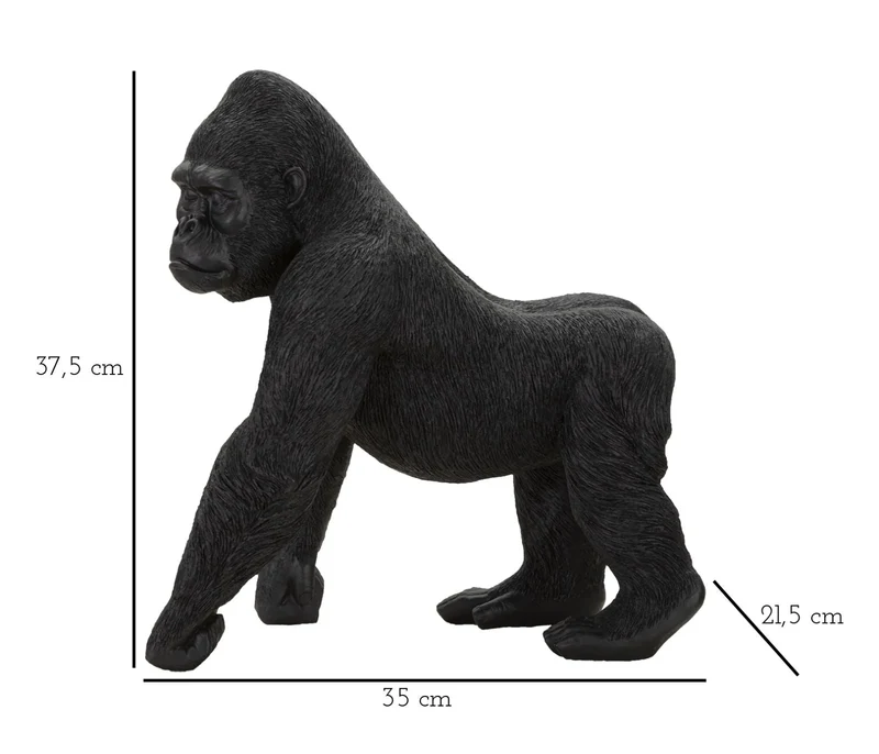 Sculpture de gorille noir (décoration moderne)