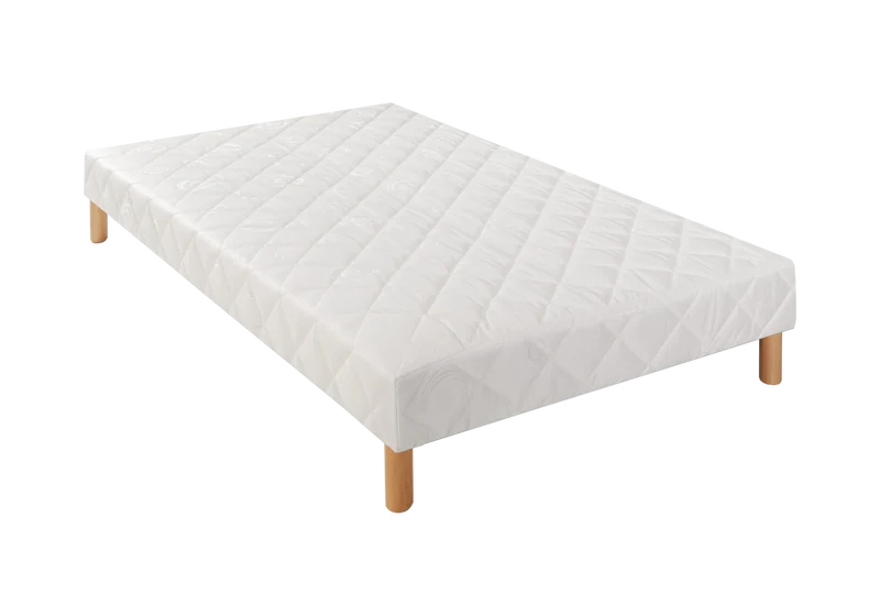 Sommier 1 place tapissier pieds bois - Linea