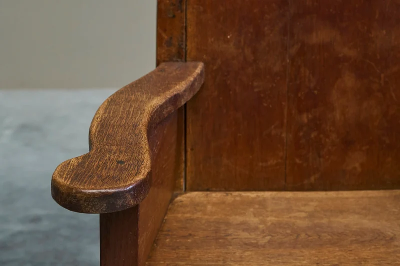 Wonderful Antique Armchair in Solid Oak Europe 19th Century