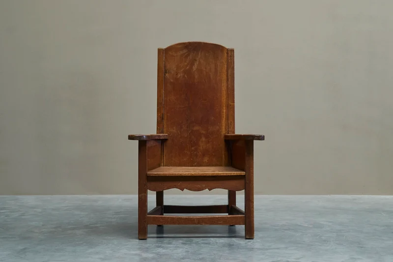 Wonderful Antique Armchair in Solid Oak Europe 19th Century