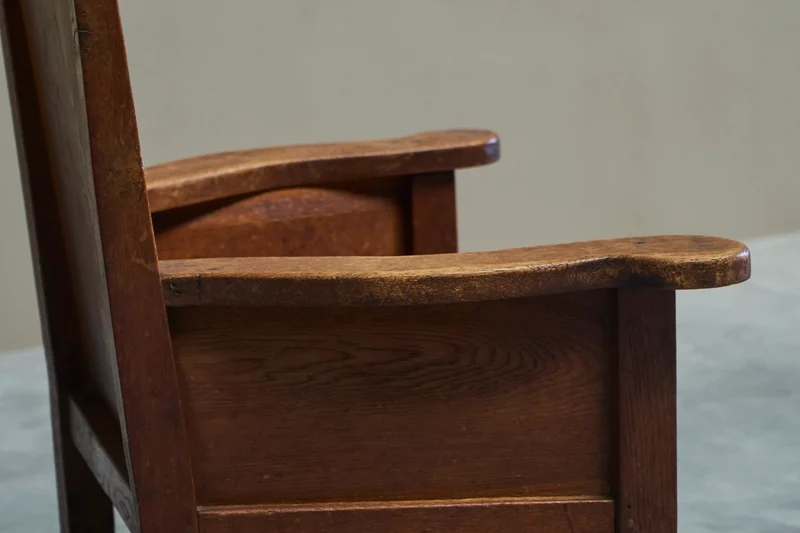 Wonderful Antique Armchair in Solid Oak Europe 19th Century