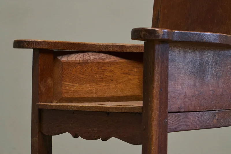 Wonderful Antique Armchair in Solid Oak Europe 19th Century
