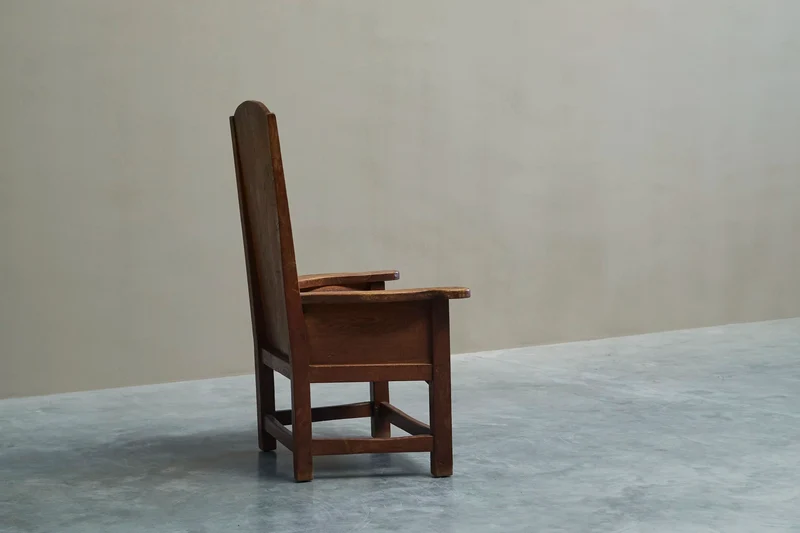 Wonderful Antique Armchair in Solid Oak Europe 19th Century