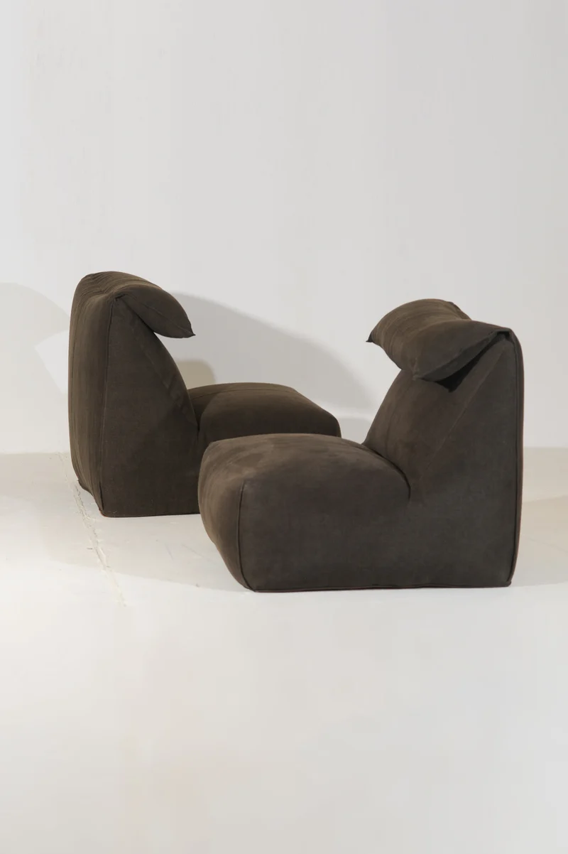 Rare Le Bambole Set of Lounge Chairs by Mario Bellini for B&B Italia, 1971