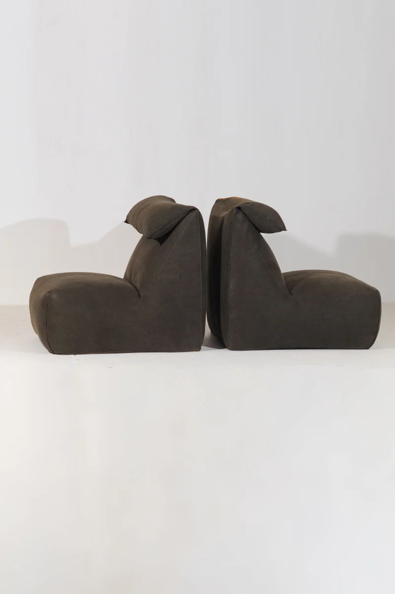 Rare Le Bambole Set of Lounge Chairs by Mario Bellini for B&B Italia, 1971