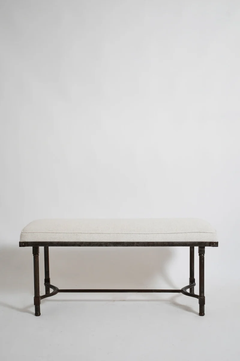 Rectangular wrought iron bench, 1960s