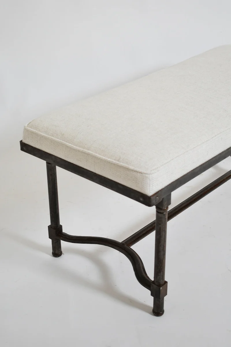 Rectangular wrought iron bench, 1960s