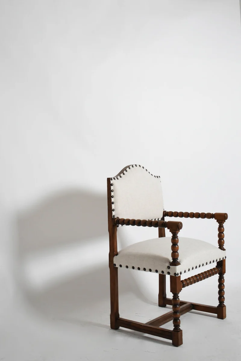 Pair of Turned Wood Armchairs, XIXth c.