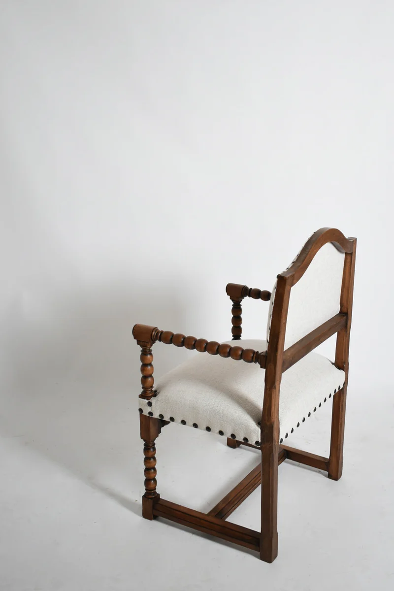 Pair of Turned Wood Armchairs, XIXth c.