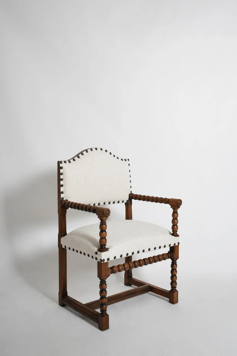 Pair of Turned Wood Armchairs, XIXth c.