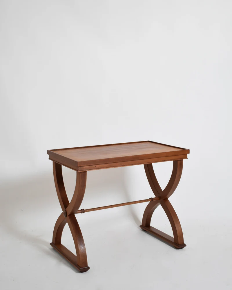 Curule neoclassical side table, 1940s