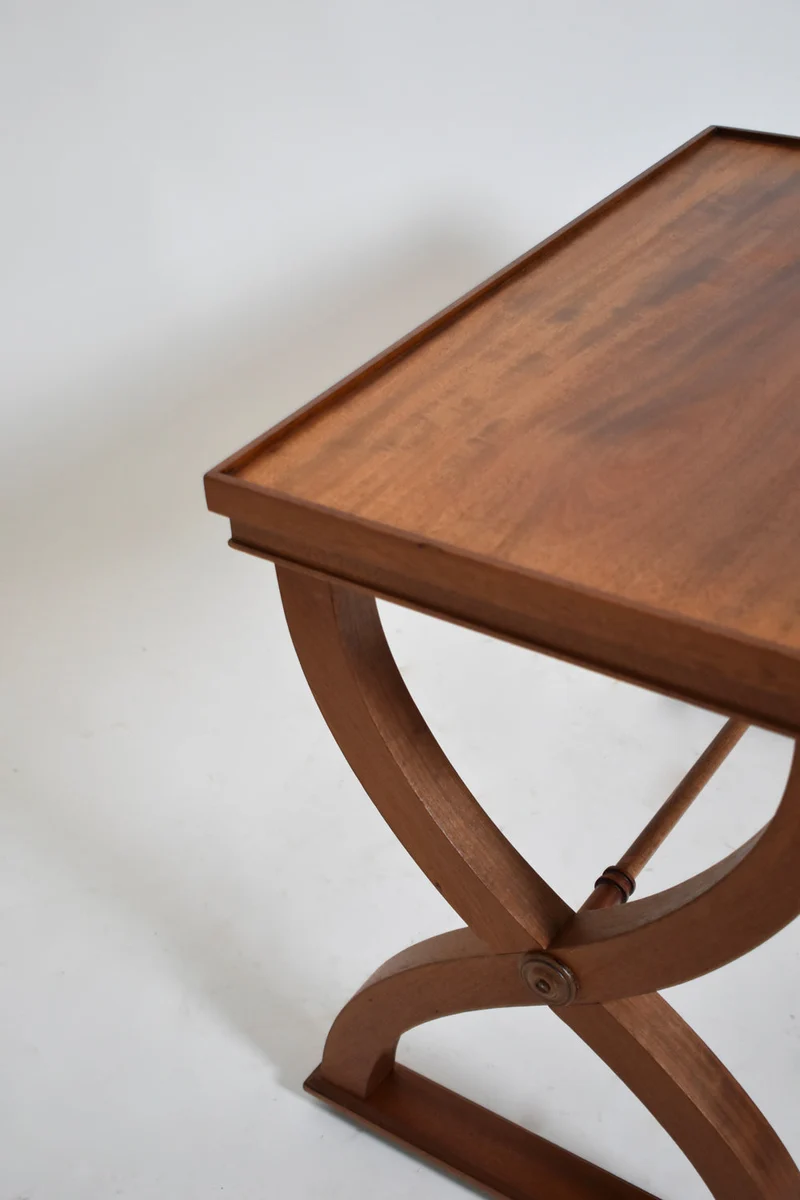Curule neoclassical side table, 1940s