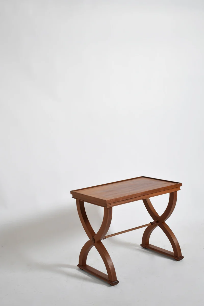 Curule neoclassical side table, 1940s