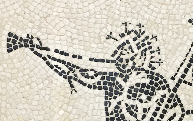Mosaïque Mer-centaure (ichthyocentaur) - en marble