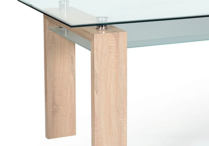Table repas chêne verre trempé - Toe
