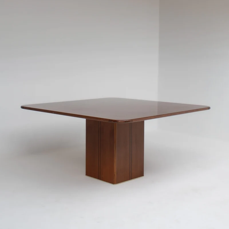 Afra & Tobia Scarpa Dining Table in Walnut with Graphic Inlay