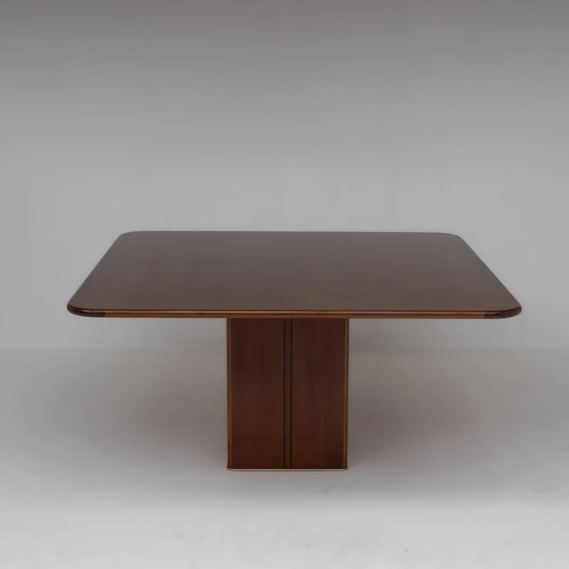 Afra & Tobia Scarpa Dining Table in Walnut with Graphic Inlay