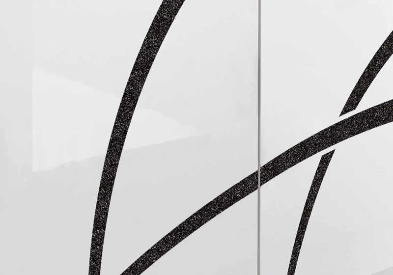 Mur TV laqué noir blanc MILANO