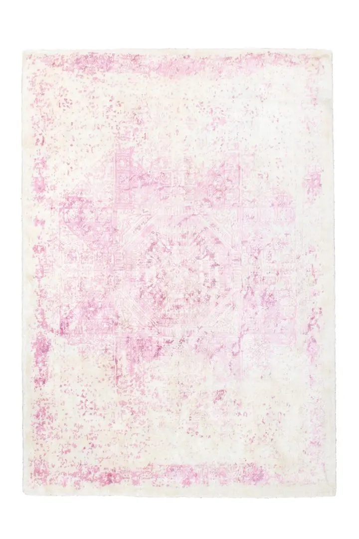 Tapis vintage tissé main rose SILK