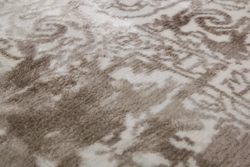 Tapis vintage tissé main argent SILK
