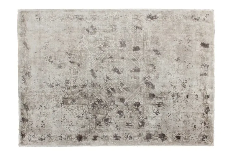Tapis vintage tissé main argent SILK