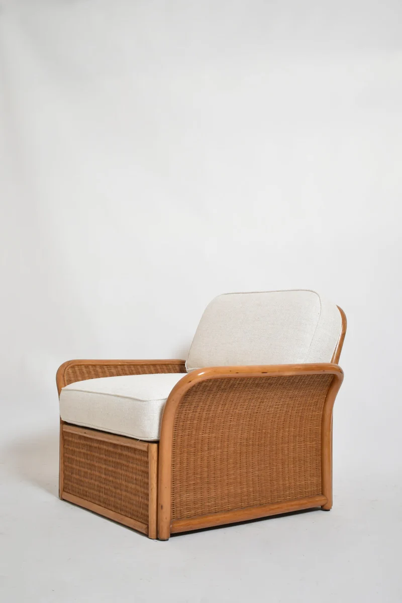 Pair of wicker armchairs, 1970s