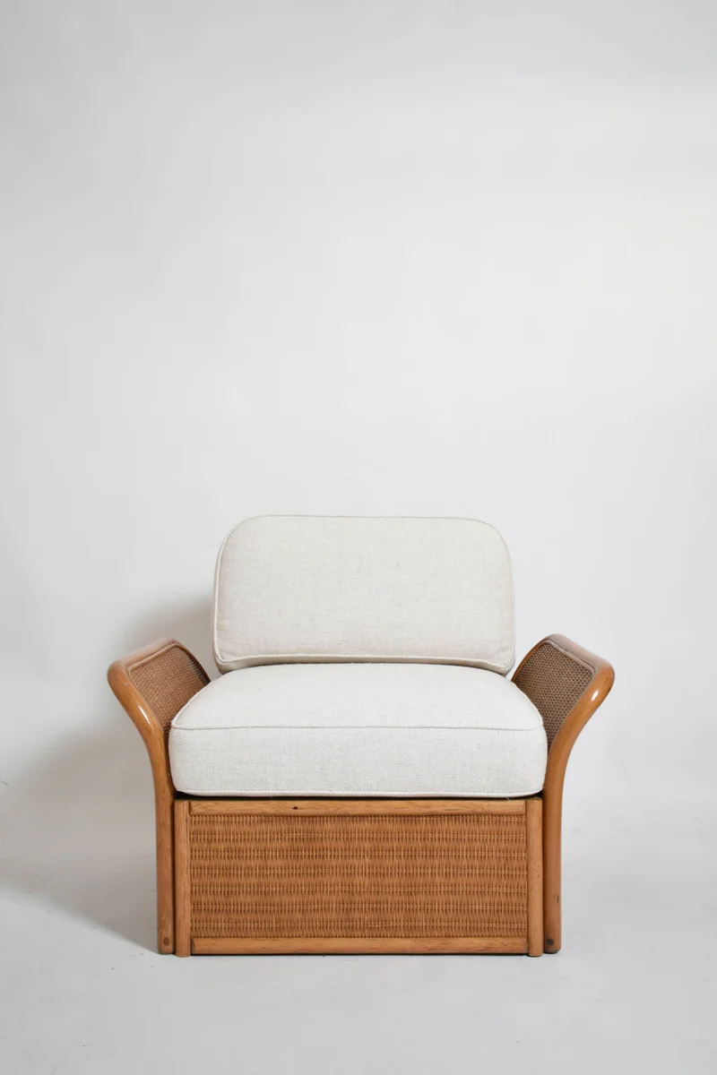 Pair of wicker armchairs, 1970s