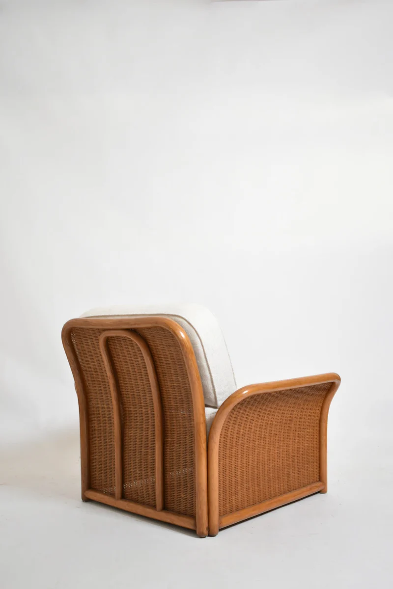Pair of wicker armchairs, 1970s