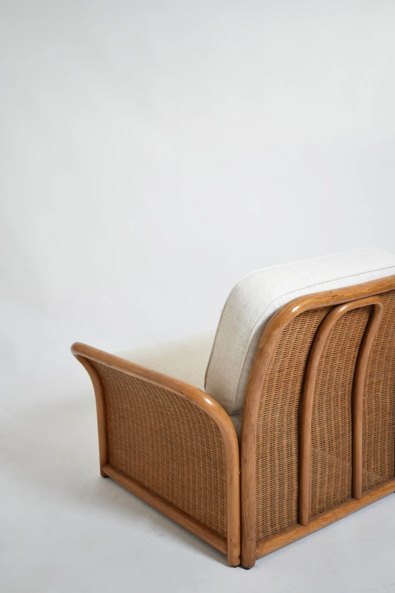 Pair of wicker armchairs, 1970s