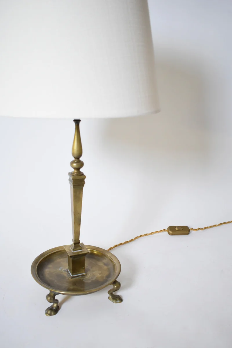 Vintage Quadripod Lion Paws Bronze Table Lamp, 1960s