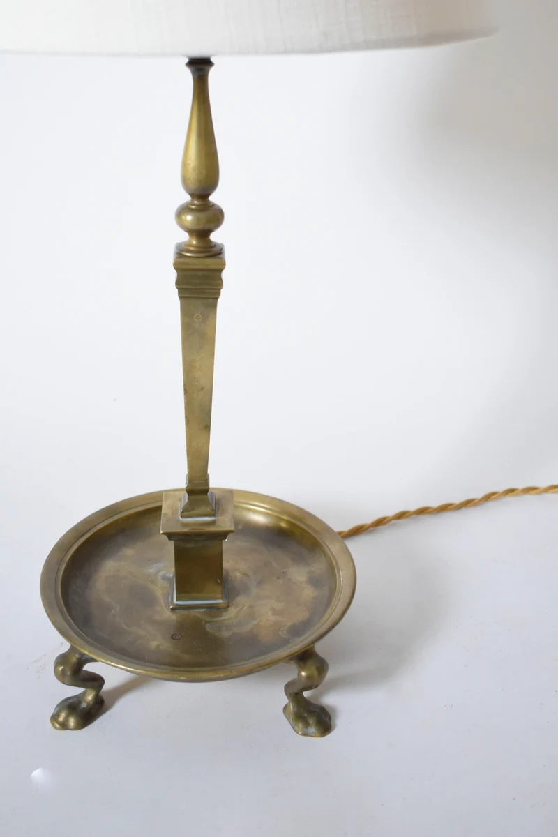 Vintage Quadripod Lion Paws Bronze Table Lamp, 1960s