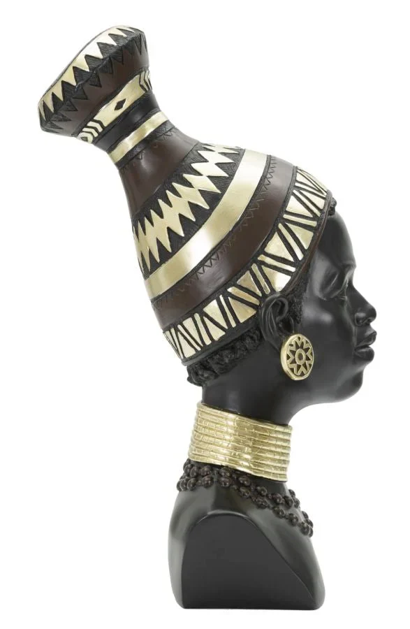 Sculpture de tête de femme africaine (décoration moderne)