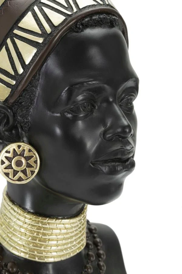 Sculpture de tête de femme africaine (décoration moderne)