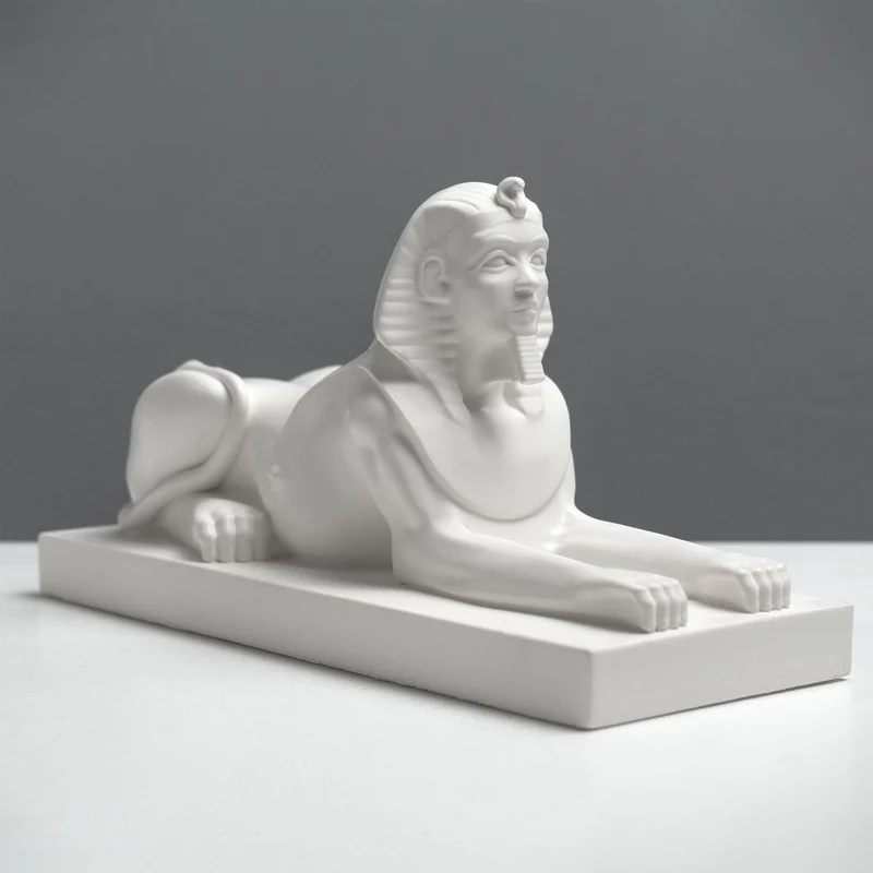 Sculpture du Sphinx Égyptien – Statue de Gizeh (Blanche)