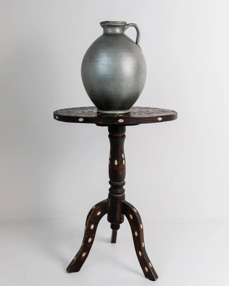 Early 19th Century Side Table, Dark Wood with Mother of Pearl Inlay