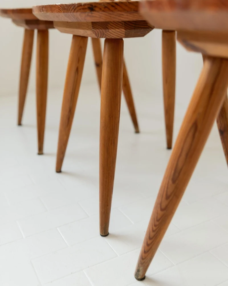 1960s Wooden Farmhouse Chairs Set of 3