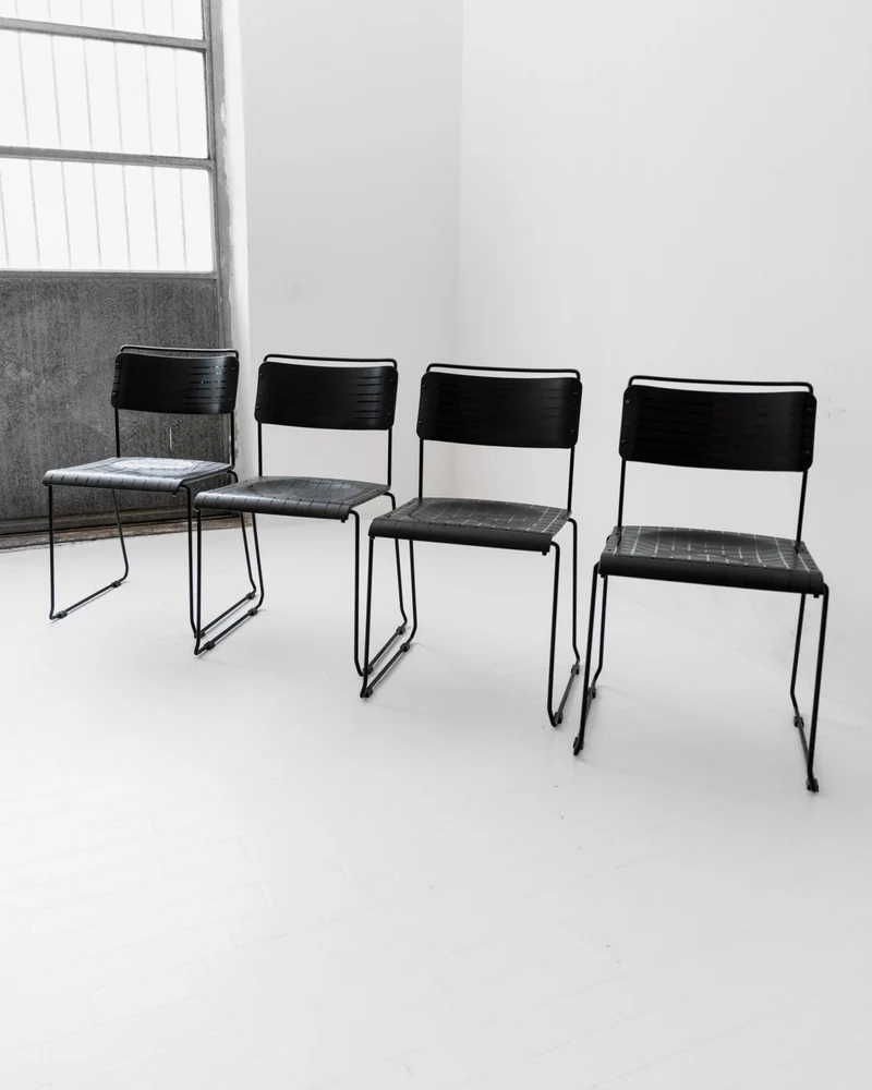 1980s Dining Chairs, Set of 4, Postmodern Design