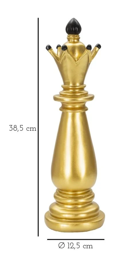 Pièce d'échecs de l'évêque doré et noir (sculpture moderne)