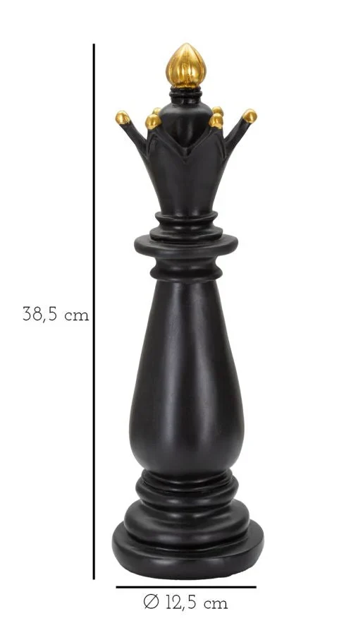 Pièce d'échecs évêque noir et doré (sculpture moderne)