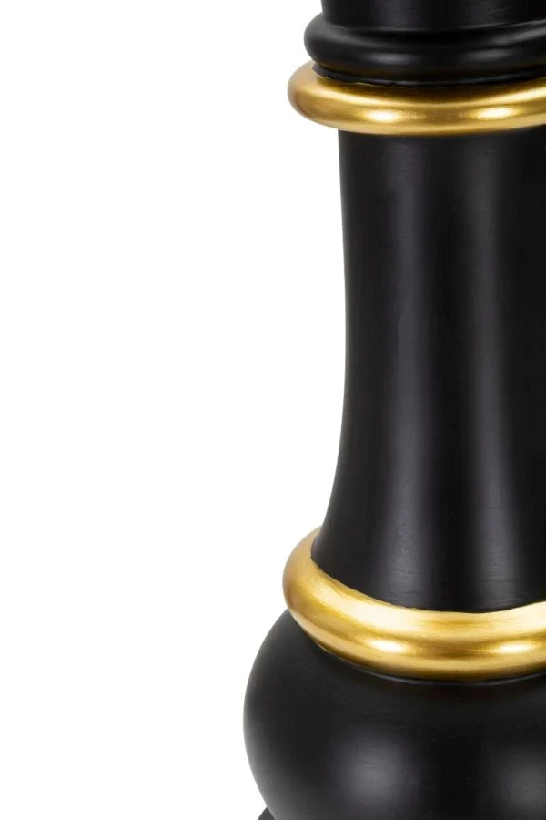 Pièce d’échecs noire et dorée (sculpture moderne)