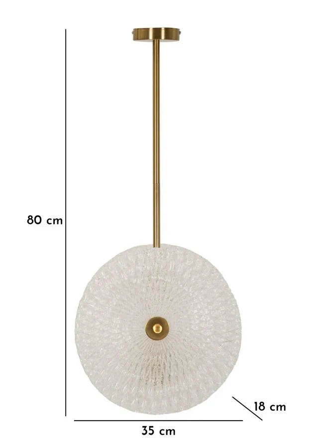Plafonnier doré et en verre avec disques blancs – Modern Design