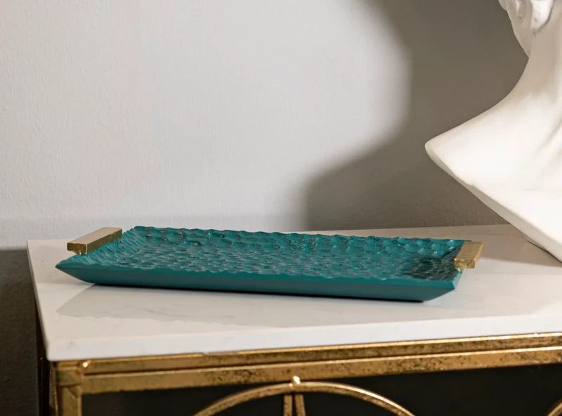 Plateau rectangulaire en résine vert – Grent Modern Design
