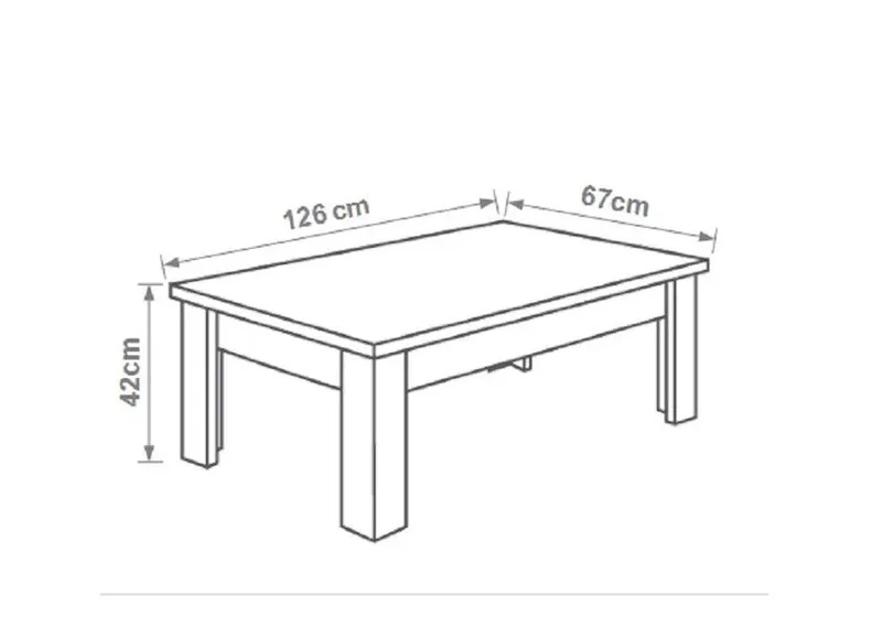 Table basse laqué gris MODENA