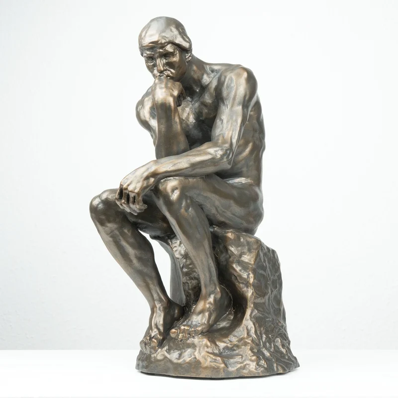 Sculpture Le Penseur de Rodin (Grande, Sculpture en Bronze Coulé à Froid)
