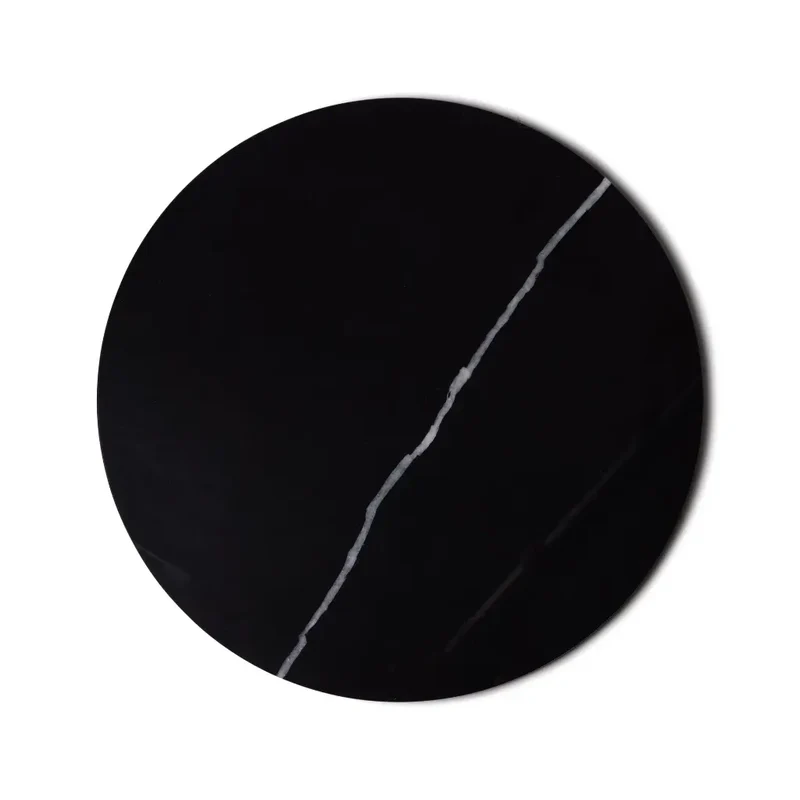 Plateau Rond en Marbre (Noir)