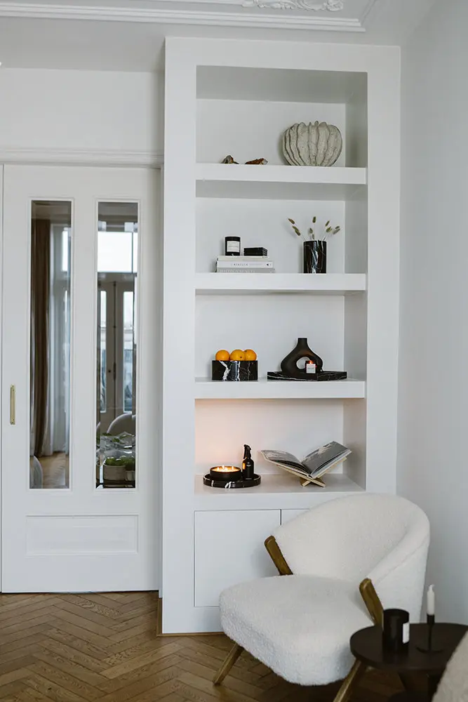 Plateau Rond en Marbre avec Bords (Noir)