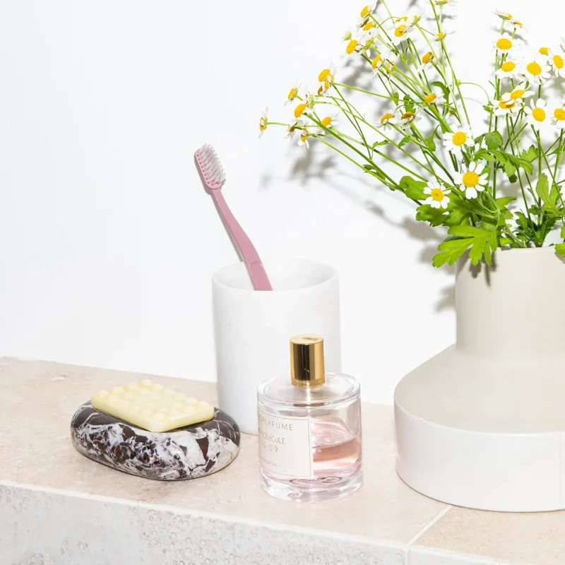 Porte-Brosse à Dents en Marbre Blanc